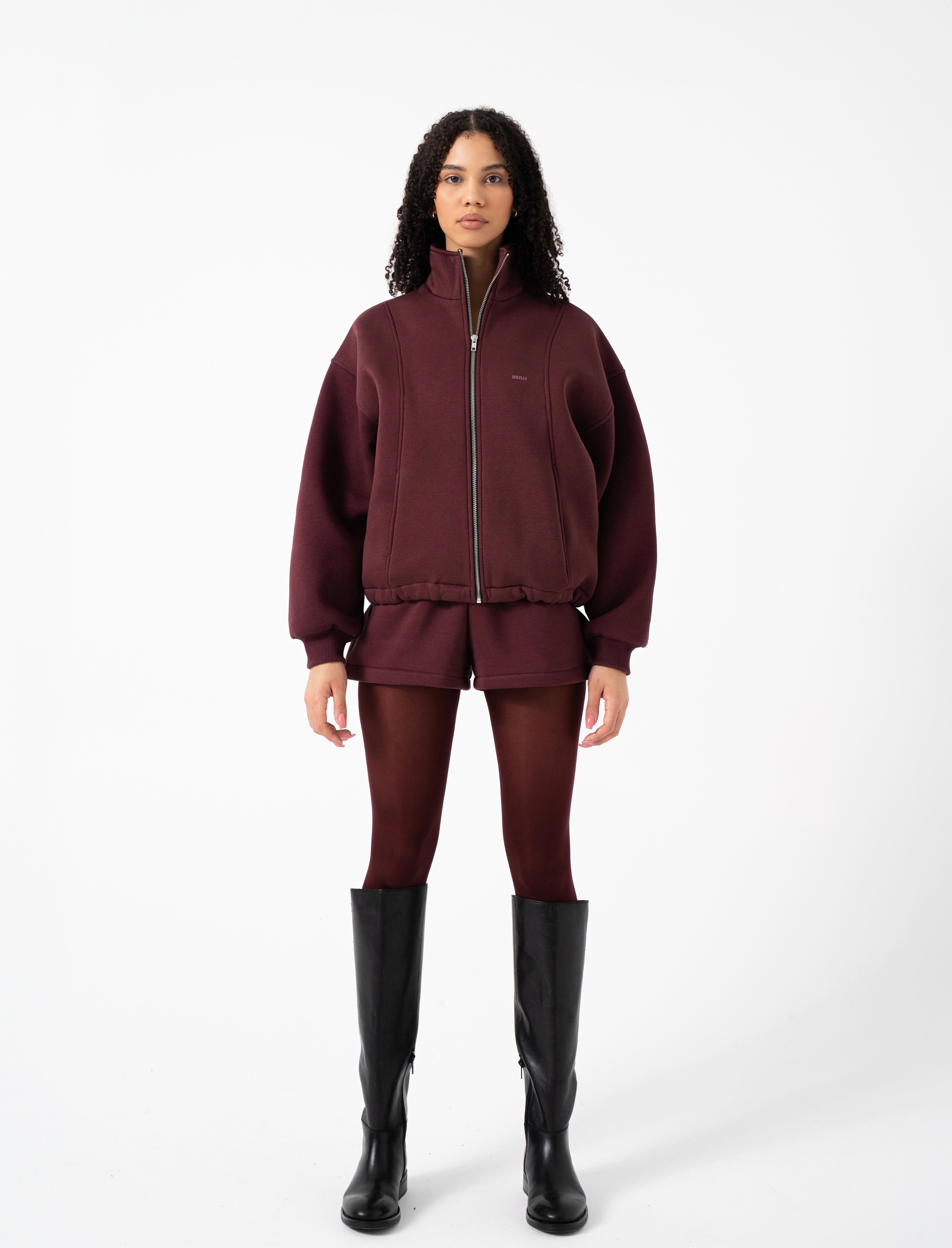 Full Zip Neck Line Sweatshirt
